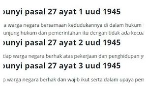 Pasal 27 Ayat 1 Uud 1945